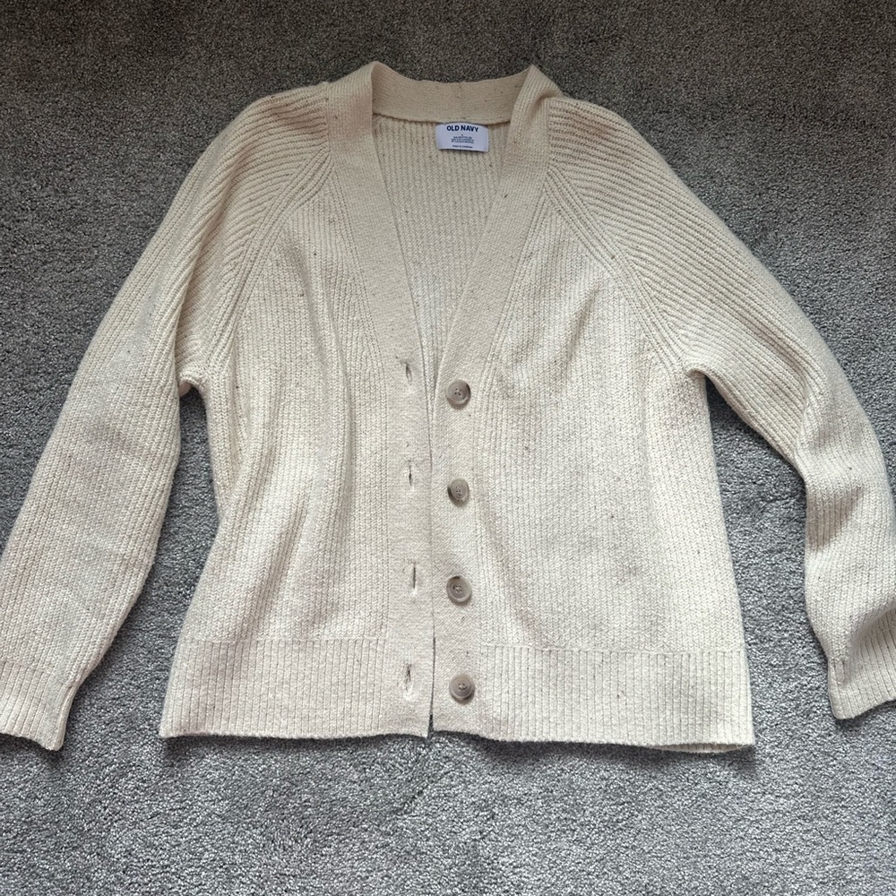 Women’s Old Navy Shaker Stitch Cardigan Size L - Picture 2 of 6